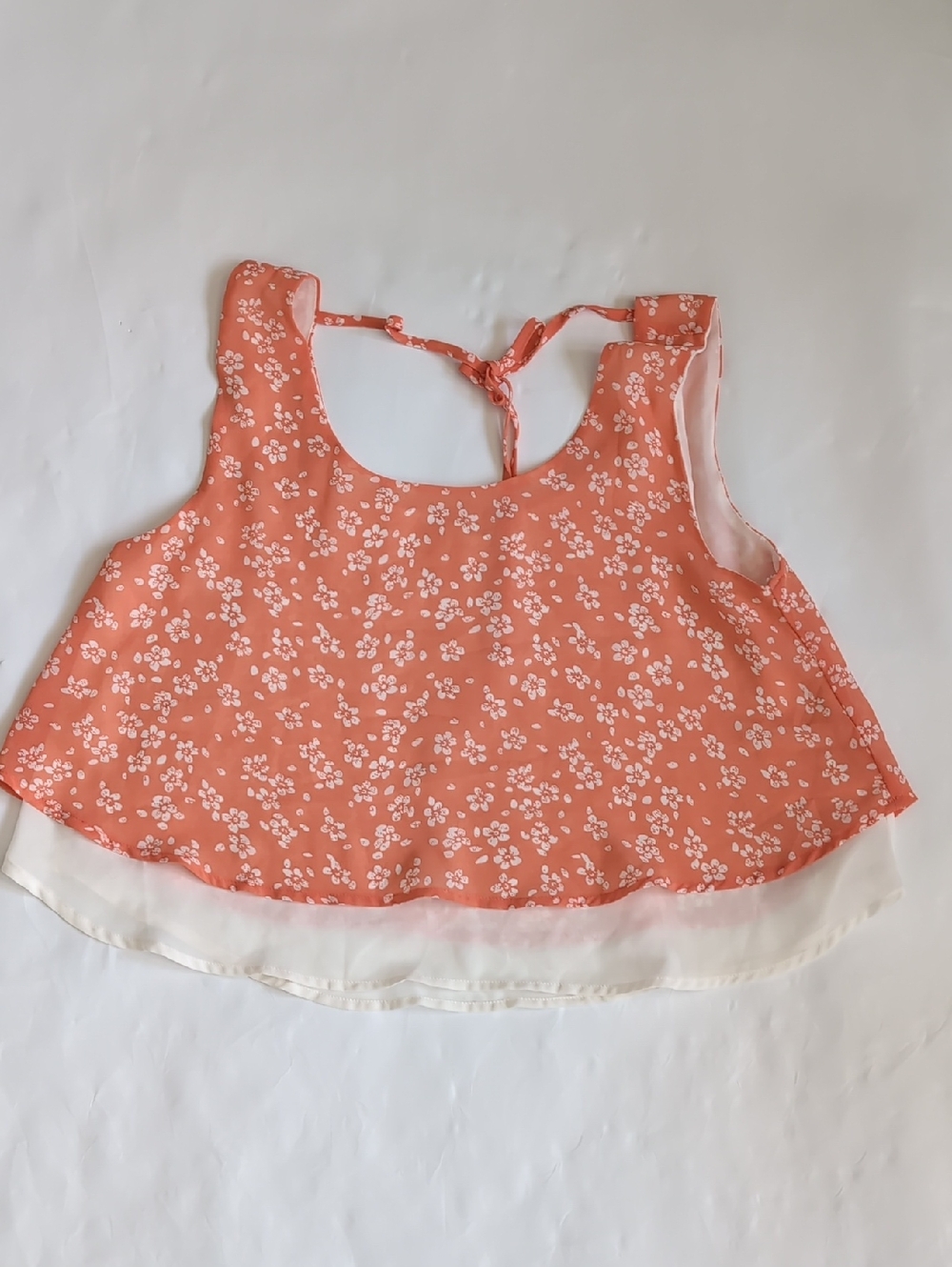 Flowy Coral Floral Layered Tank Top